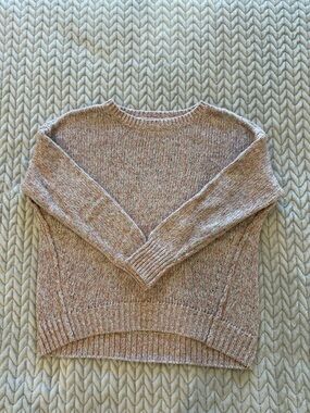 NWOT LOFT Heathered Dusty Pink Crewneck Sweater